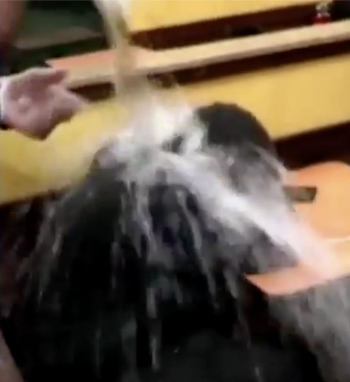 Homeless Man Get Drenched