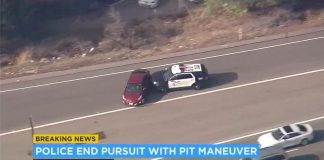 Police Chase on 101 Fwy: Police Slams & Flips Suspect’s Car Police Slams And Flips Suspects Car