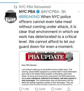 'Poisoned' Shake Shack Milkshakes NYPD Cops