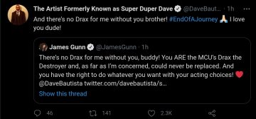 Dave Bautista Twitter James Gunn