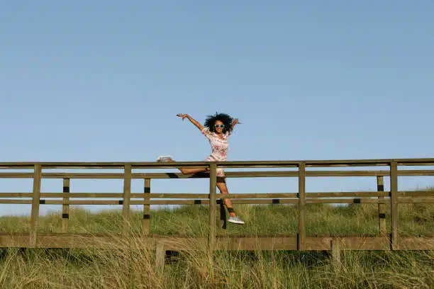 black woman running