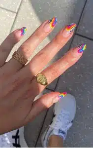 rainbow rose nail color