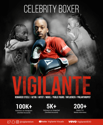 Actor, Artist Vigilante Becomes Atlanta’s Star In Celebrity Boxing, Award Nominations Vigilante Celebrity Boxer