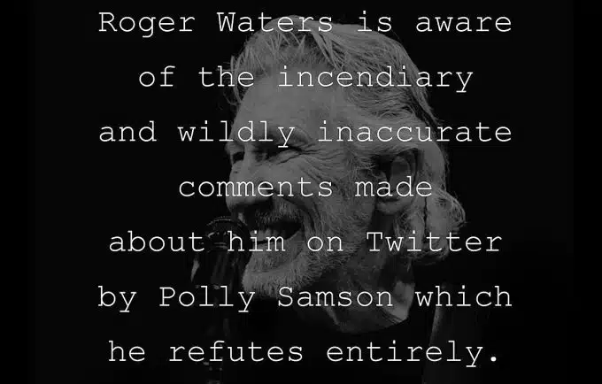 Roger Waters called “antisemitic” & “Putin apologist” by David Gilmour & Polly Samson, issues response