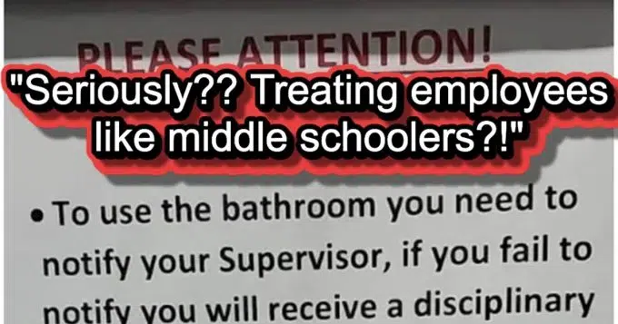 ''Seriously??': Employer's bathroom break policy goes viral after employee shares it online