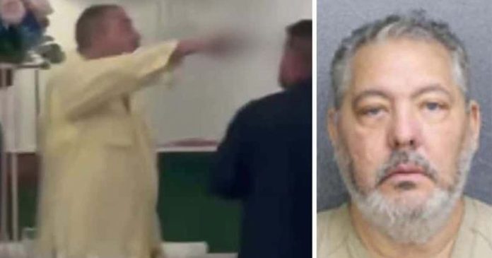 A Man Points Handgun at a Newlywed Couple During Wedding Reception