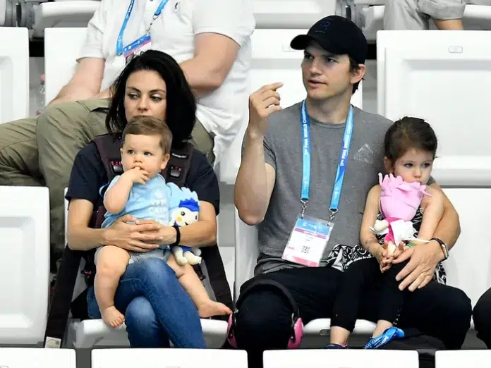 Ashton and Mila with kids