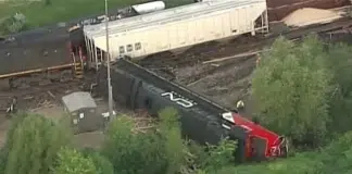 Dramatic Drone Video Captures Aftermath of Wisconsin Train Crash Dramatic Drone Video Captures Aftermath of Wisconsin Train Crash