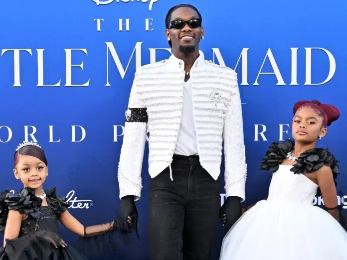 Offset and His Little Princesses Attend 