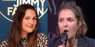 Drew Barrymore Startled by Intruder During Interview Drew Barrymore interview interrupted by unidentified man