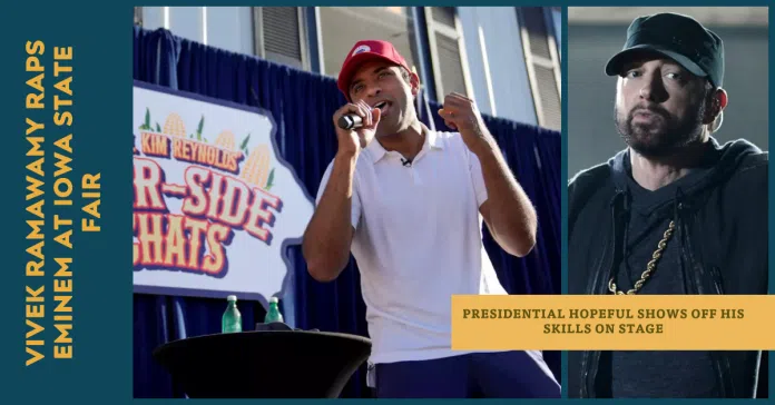 Vivek Ramaswamy Raps ‘Lose Yourself’ at Iowa State Fair, Curries Favor with Young Voters