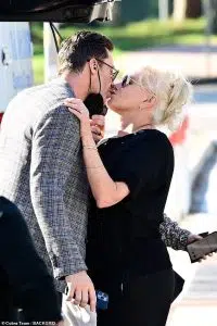 Hugh Jackman kisses wife Deborra-Lee Furness at Venice Film Festival