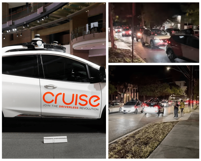 Self-driving taxi jam in Texas