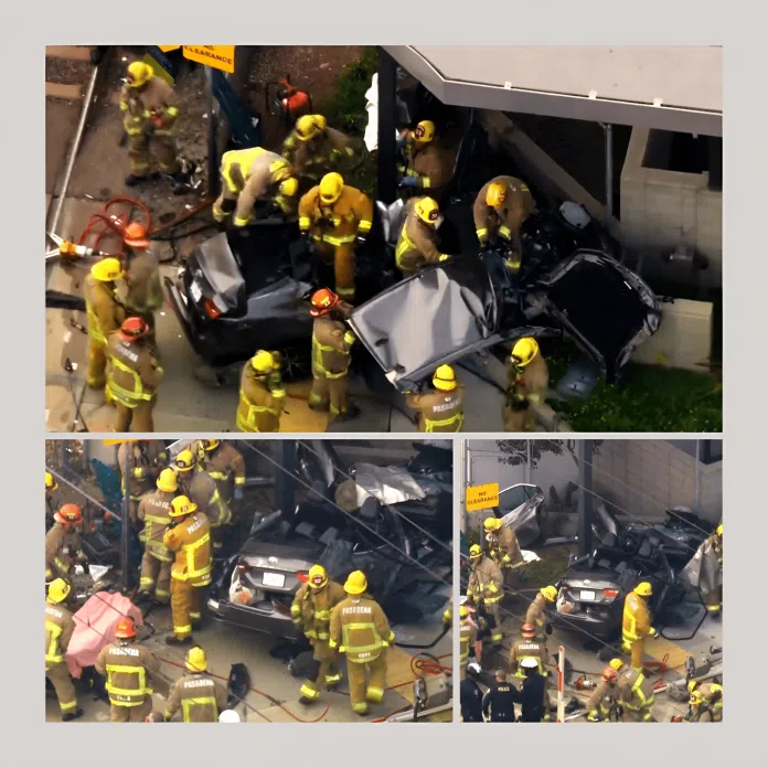 metro train hits car in California