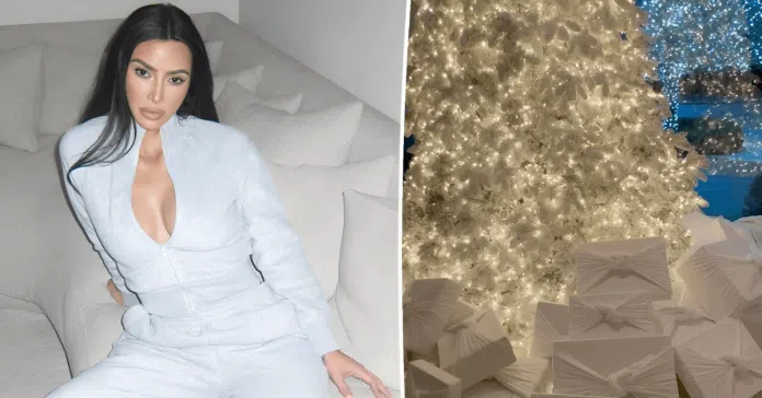 Kim Kardashian Christmas gift wrapping