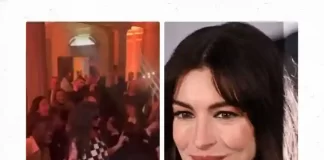 Anne Hathaway Owns the Dance Floor with “Anaconda” at Versace Party Anne Hathaway dancing Nicki Minaj Anaconda