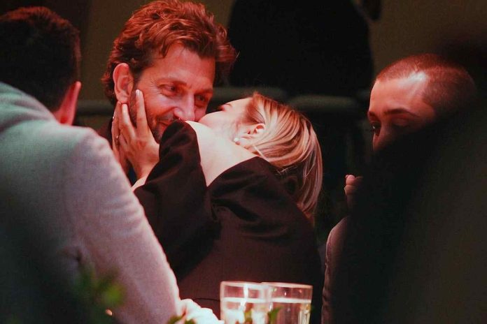 Hadid and Bradley Cooper kissing