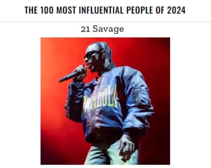 21 Savage TIME 100 list