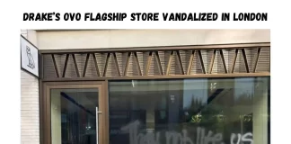 Drake’s London OVO Store Vandalized with “They Not Like Us” Graffiti Drake's OVO Store London vandalism