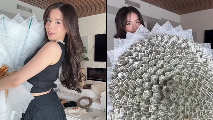 Pokimane birthday dollar bill bouquet