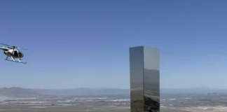 Mysterious Monolith Discovered Near Las Vegas Removed by Authorities strange monolith near Las Vegas