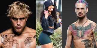 Jake Paul and Sean O’Malley Clash with Rubi Rose at Center Stage Jake Paul Sean O’Malley face off
