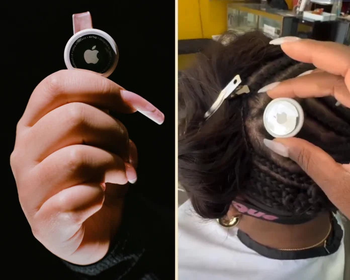 Women using AirTags under wigs against trafficking