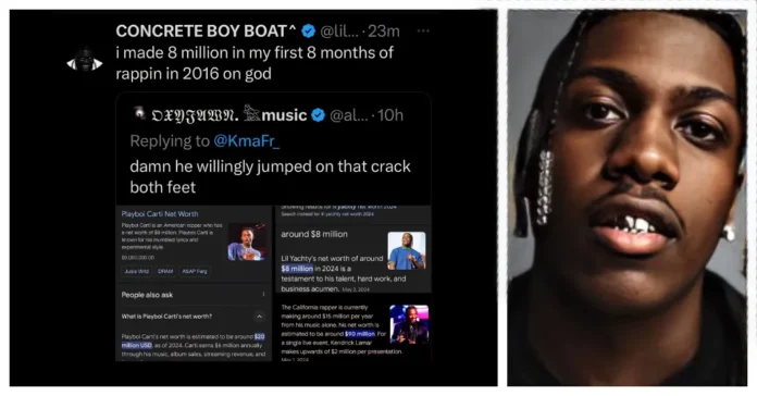 Lil Yachty responds to net worth comparisons