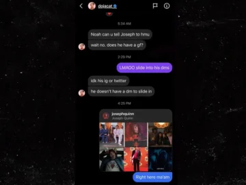 Doja Cat and Joseph Quinn Camden embrace
