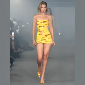Gigi Hadid Made $9 Million For Just Wearing a Viral Tape DHL Dress