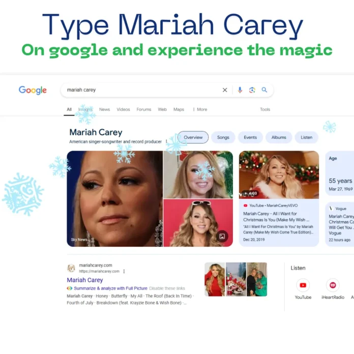 Mariah Carey Google snow effect
