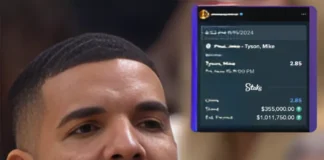 Drake Loses $355K Bet as Jake Paul Beats Mike Tyson in Shocking Match Drake $355k bet Loss after Jake Paul won against Mike Tyson