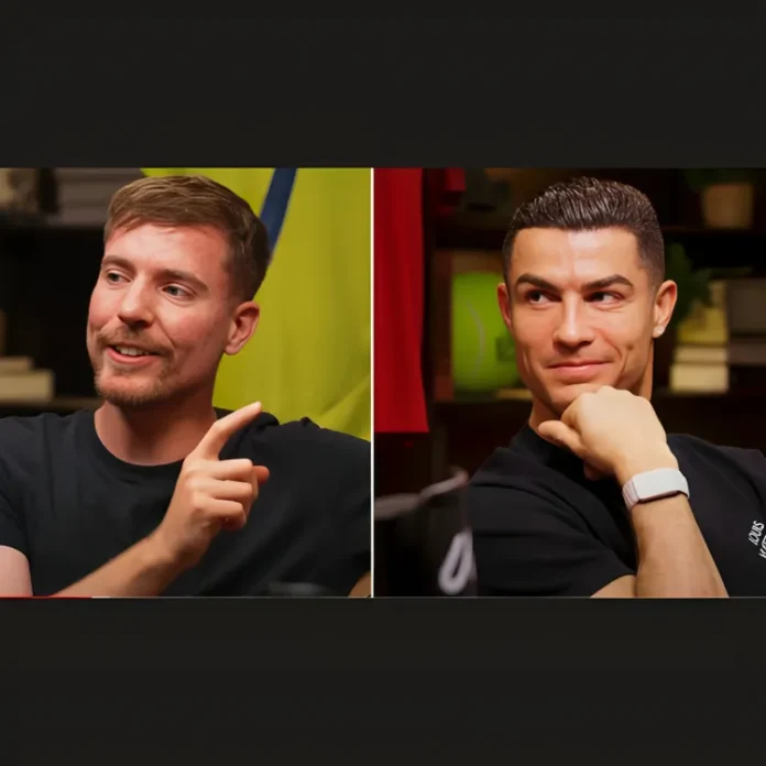 Cristiano Ronaldo asking MrBeast about subscribers