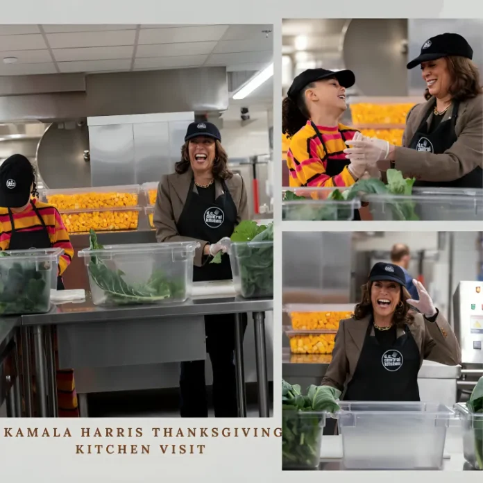 Kamala Harris Thanksgiving kitchen visit