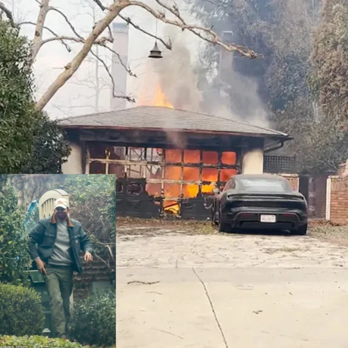 Ashton Kutcher protecting friend's home from wildfire