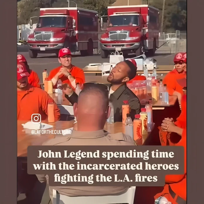 John Legend sings to prisoners helping with LA fires
