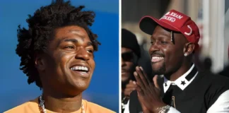 Kodak Black and former NFL star Antonio Brown link up. kodak black antonio brown collaboration
