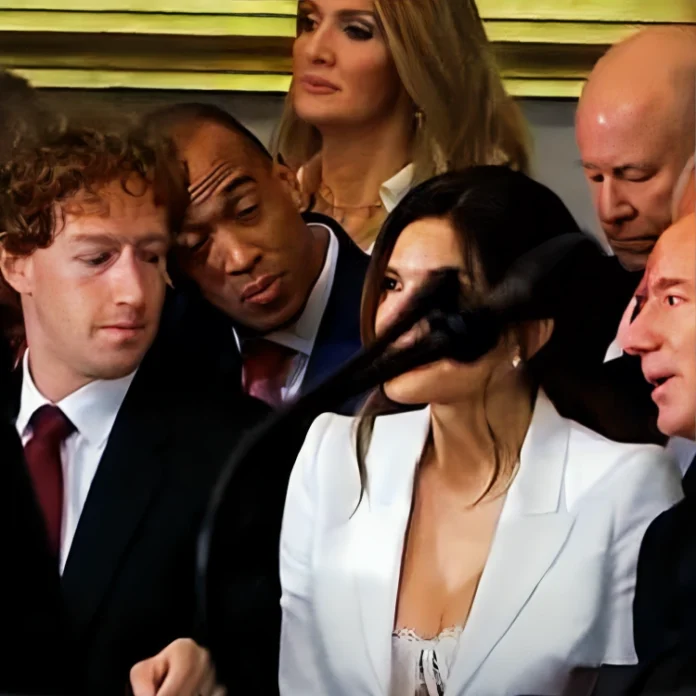 mark zuckerberg staring at lauren sanchez