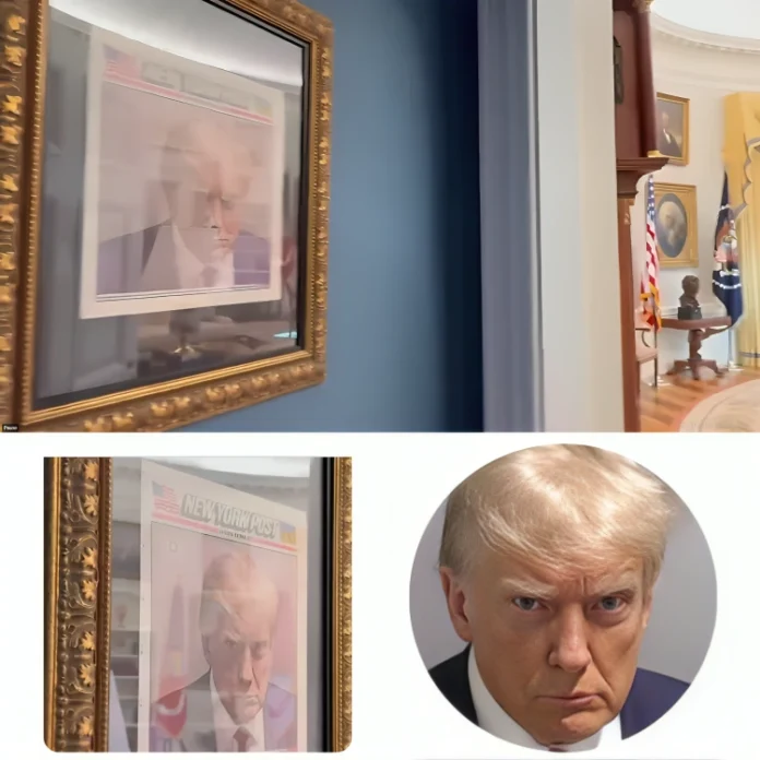 donald trump mugshot framed oval office