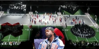 Kendrick Lamar’s Super Bowl Halftime Show Transforms Into a Video Game Fantasy Inspired by PlayStation Kendrick Lamar Super Bowl set design PlayStation
