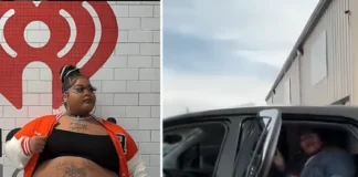 Watch 500-Pound Rapper Dank Demoss Squeeze Into a Tiny SUV – Proving She Can Fit! Dank Demoss fits into small SUV