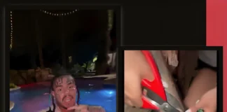 6ix9ine Cuts Off Ankle Monitor and Celebrates 6ix9ine celebrates after cutting off ankle monitor