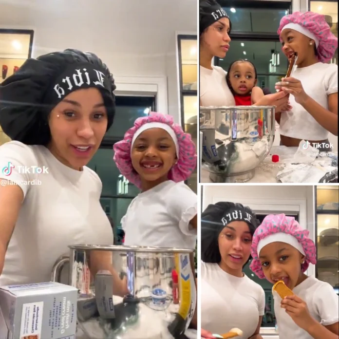 Cardi B and Kulture making cookie dip video