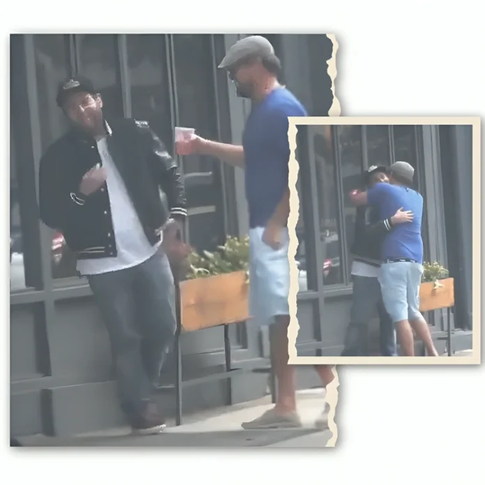 Leonardo DiCaprio scares Jonah Hill on the street