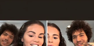 Selena Gomez Let’s Fiancé Benny Blanco Do Her Makeup with Rare Beauty on TikTok Rare Beauty makeup tutorial by Benny Blanco and Selena Gomez