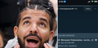 Drake Scores $1 Million Win After Betting on Timberwolves Over Lakers drake bet 620000 on timberwolves to beat lakers