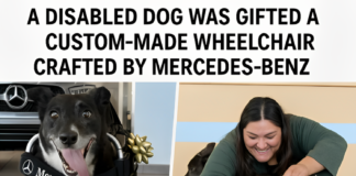 Mercedes-Benz Builds Custom Wheelchair for Disabled Dog disabled dog wheelchair by mercedes benz
