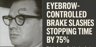 This Strange Car Brake Uses Your Eyebrows to Stop Faster and Cut Car Reaction Time by 75% how eyebrow auto brake technology works