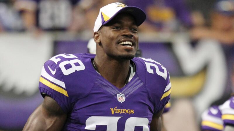 what happened to adrian peterson after vikings draft party