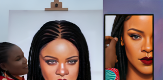 A$AP Rocky Surprises Rihanna With Stunning Portrait by Artist Chiamaka Iwenofu A$AP Rocky gifts Rihanna portrait by Chiamaka Iwenofu